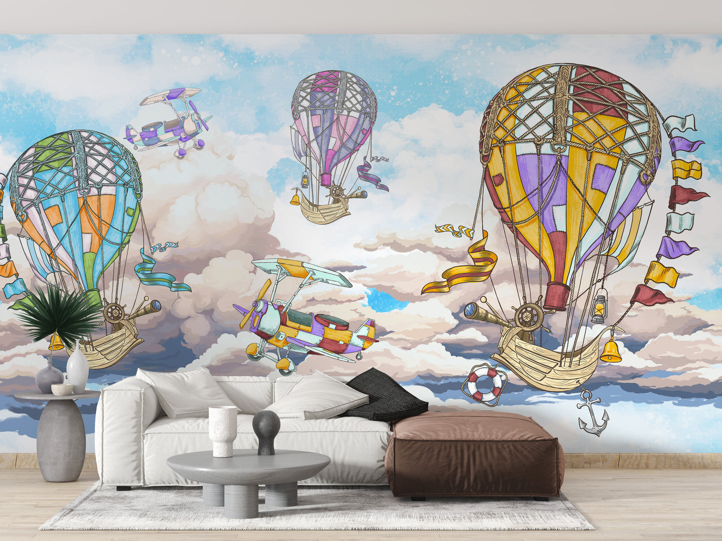 Sky & Hot Air Balloons Wallpaper & Wall Mural - Giffywalls