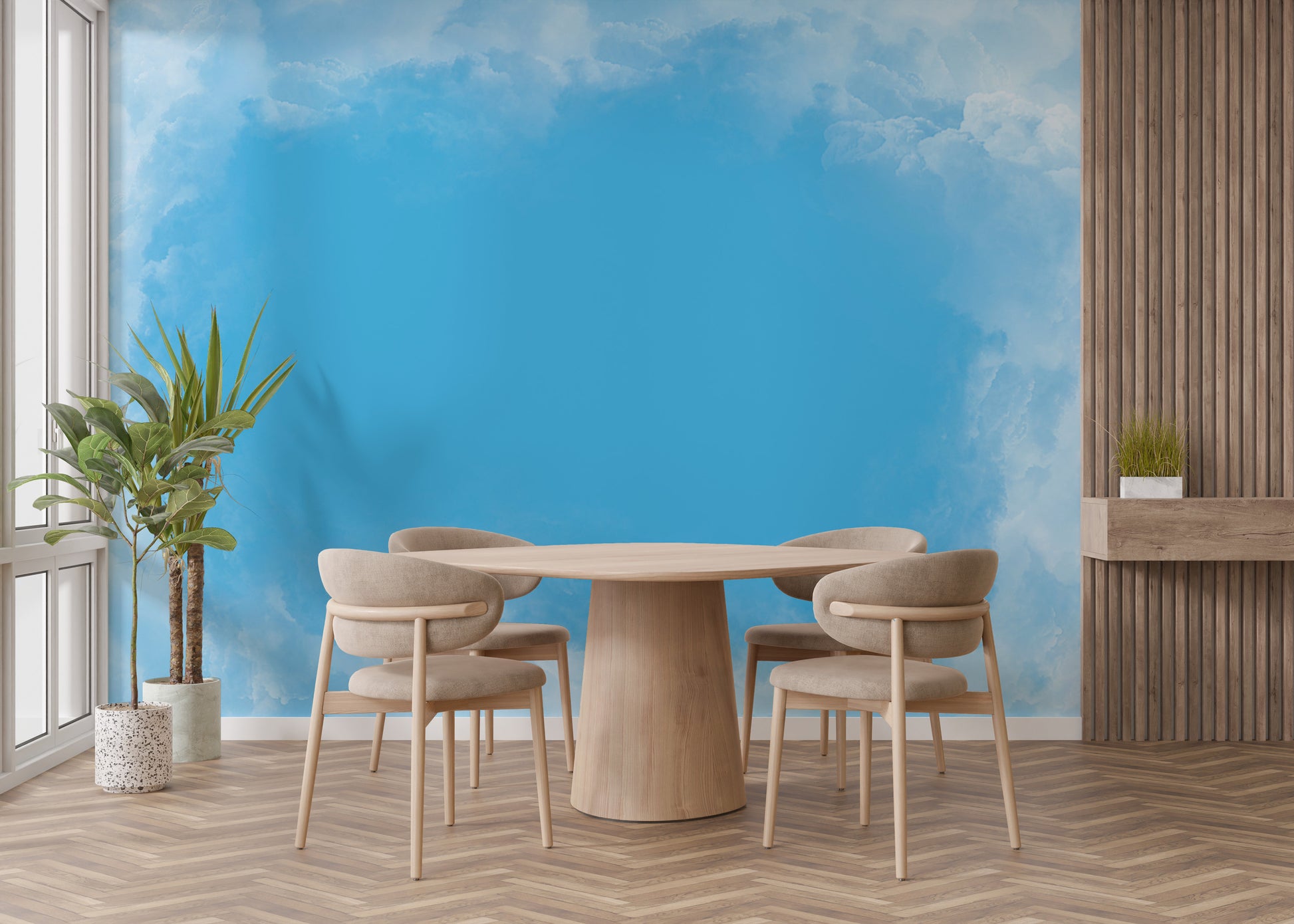 Sky Embrace Abstract Wallpaper Mural - Giffywalls