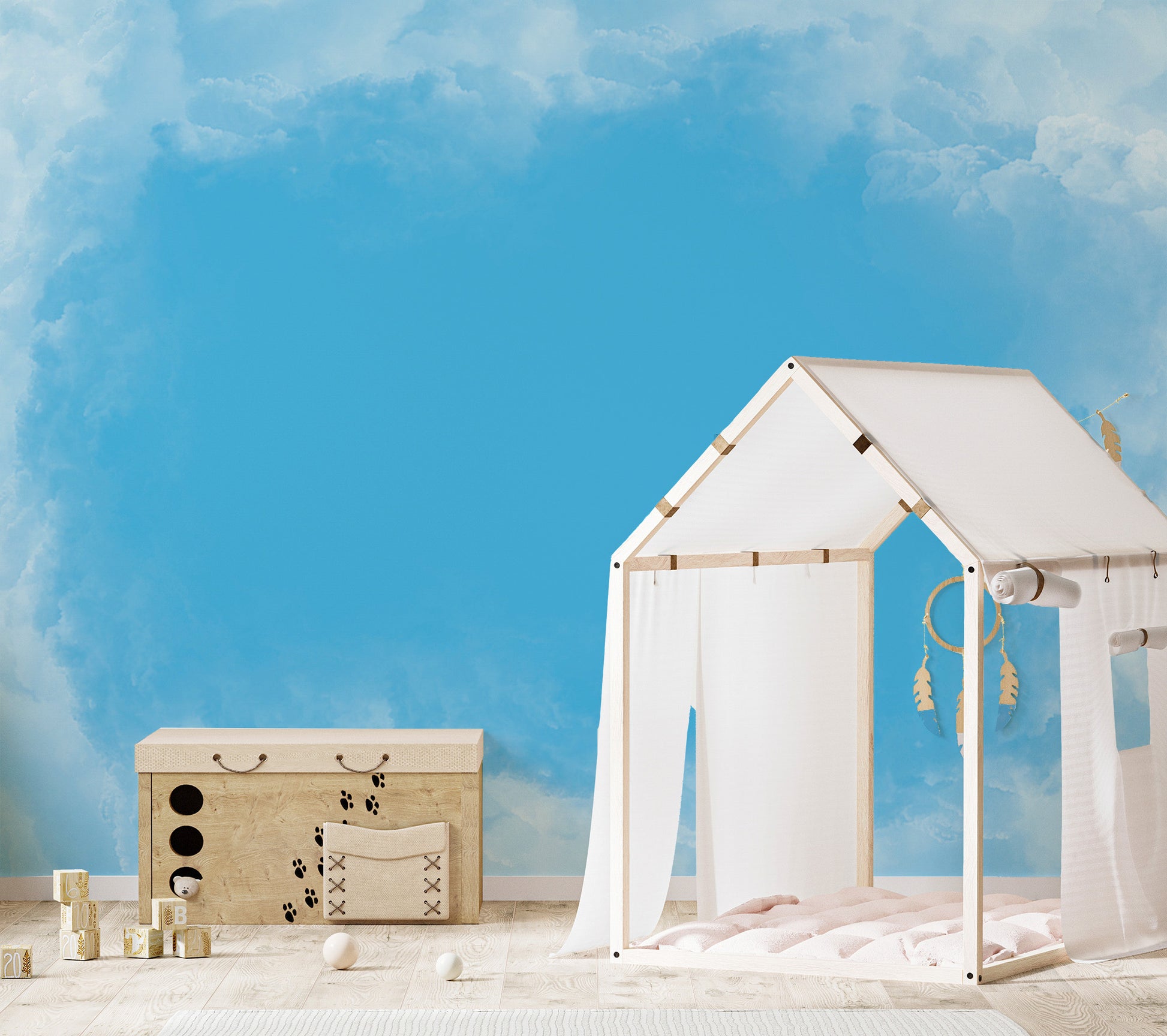 Cloud Framed Sky Wallpaper Mural
