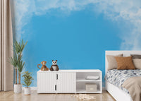 Blue Sky Abstract Wall Mural Design
