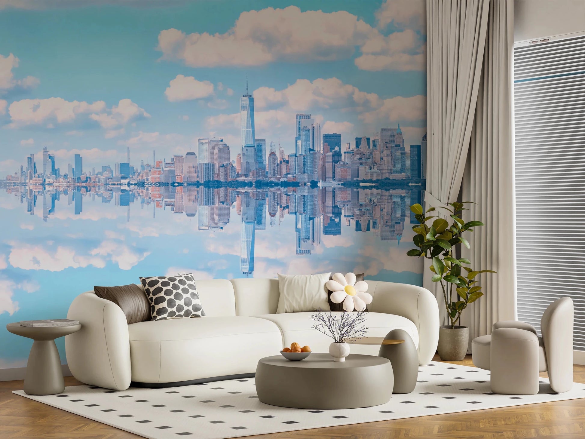 Skyline Reflection Wall Mural