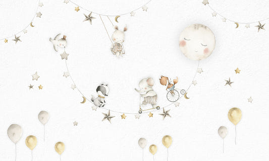 Papier peint de lune endormi