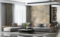 Decorative wall mural with shimmering gold snakeskin patterns for a luxurious look.