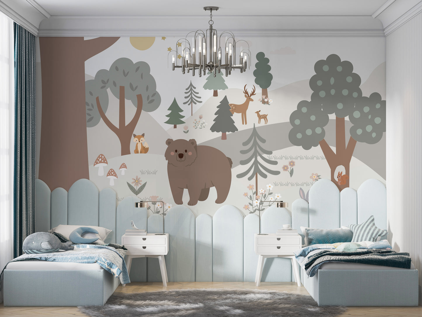 Snow Forest Kids Room tapetmalerier