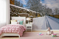 Winter Retreat Mural Cold landscape showing a heavy layer of fresh snowfall.