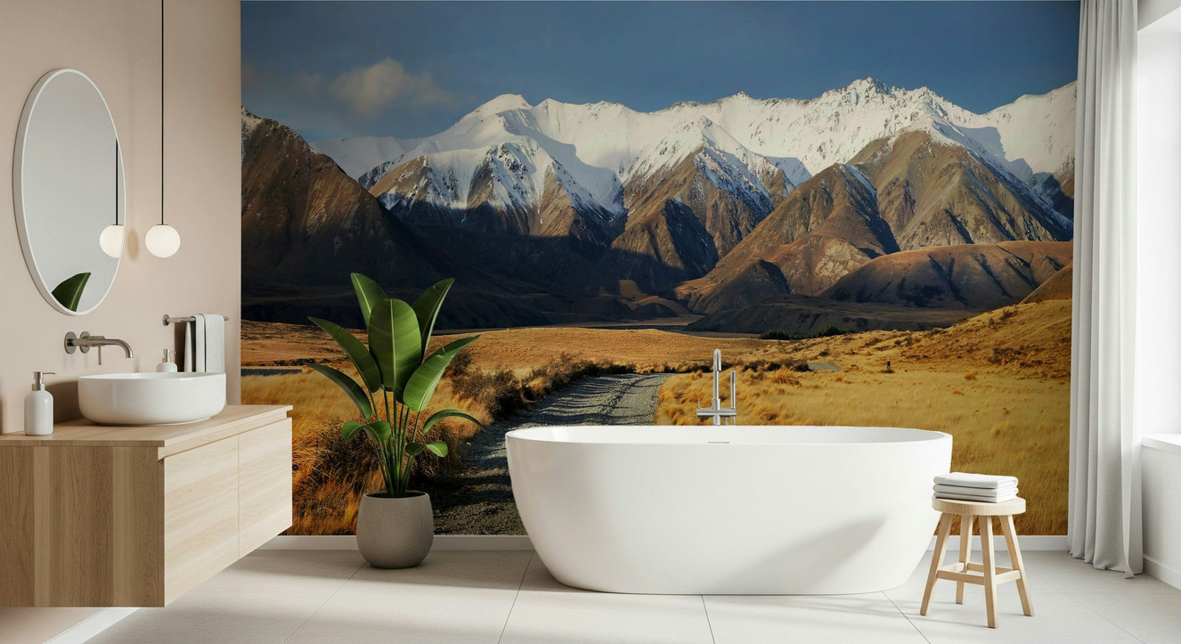 Snowy Peaks Path Wall Mural -2563227