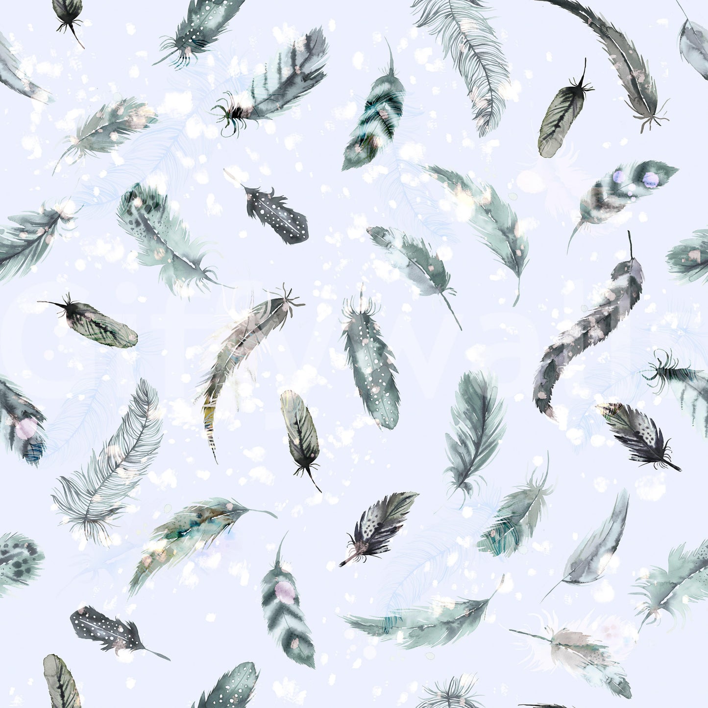 Delikatne pióra miękka niebieska tapeta⁠