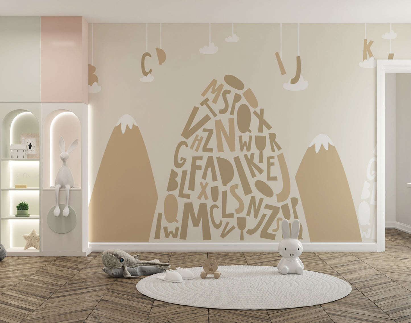 Fun learning alphabet mural design
