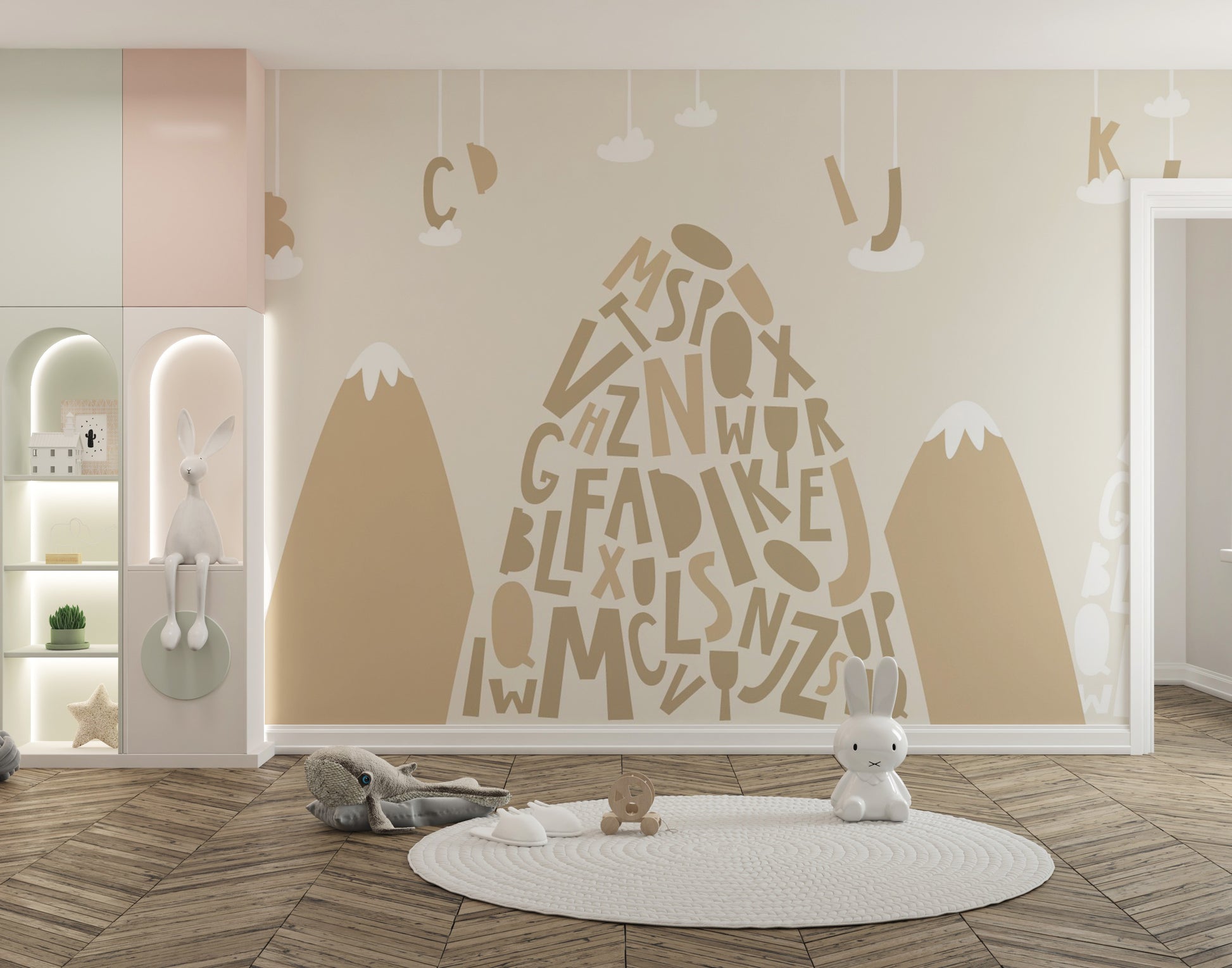 Fun learning alphabet mural design

