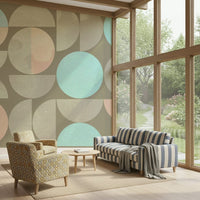 Balanced shape wall mural in earthy colors