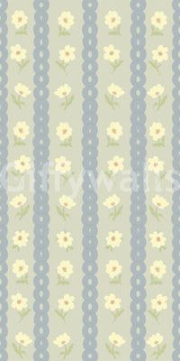 Soft Daisy Stripes Wallpaper⁠