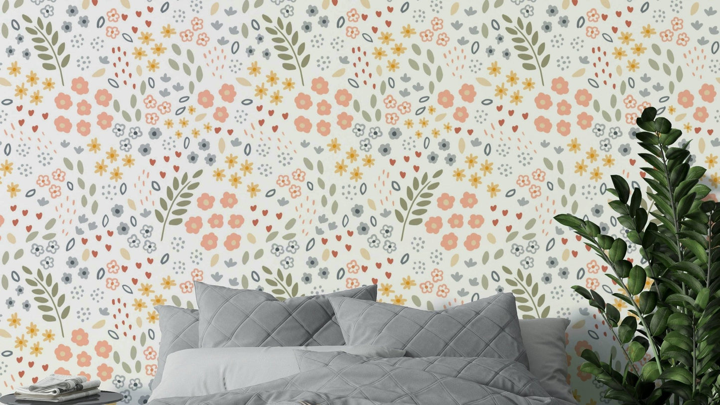 Soft Floral Dreams wallpaper in pastel floral design.

