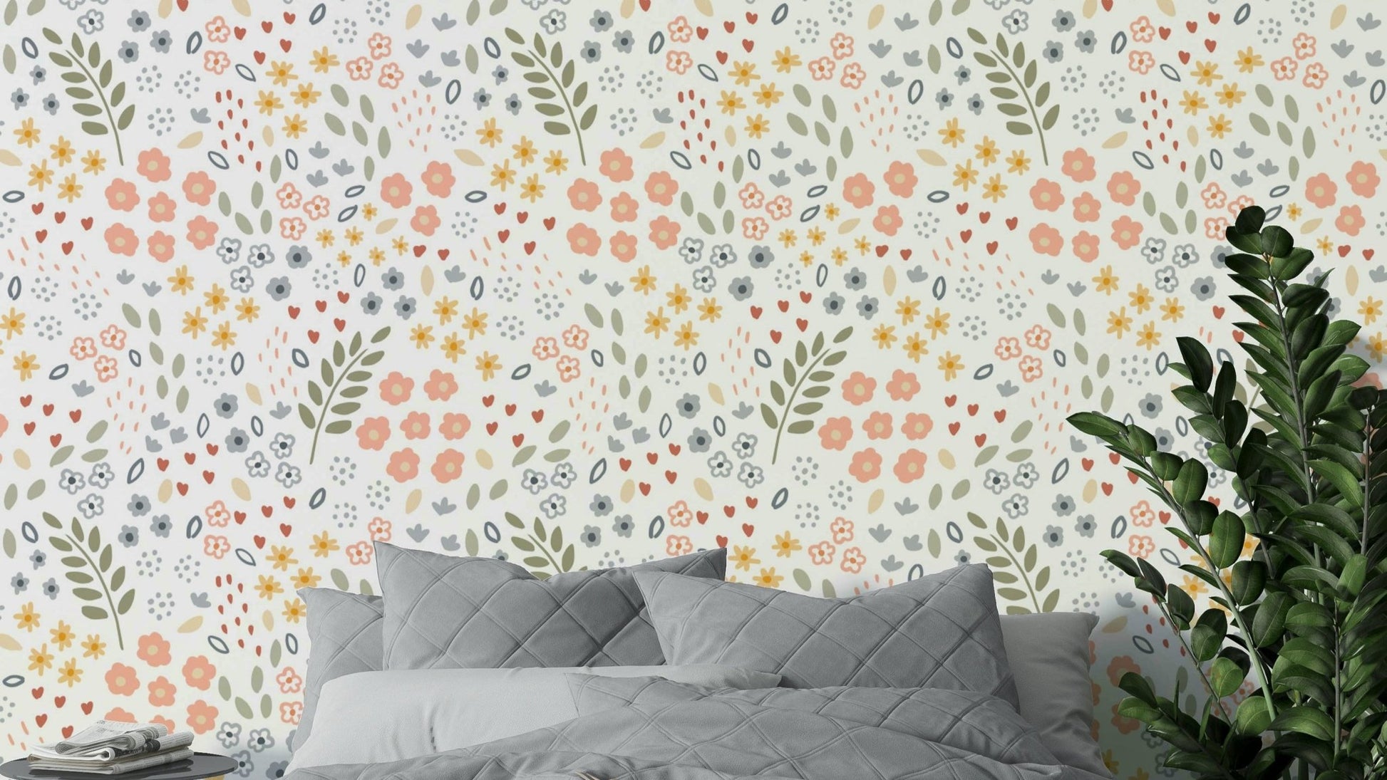 Soft Floral Dreams wallpaper in pastel floral design.

