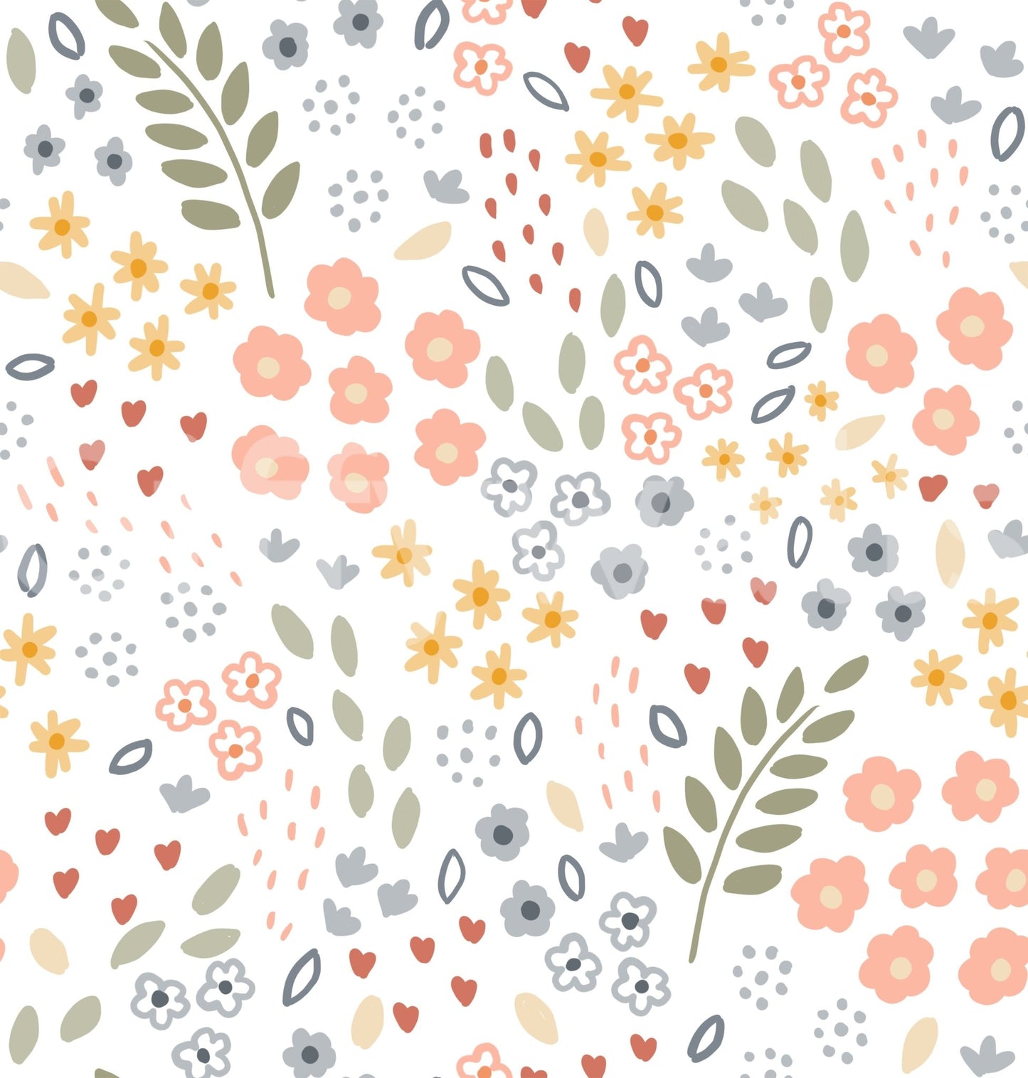 Pastel floral wallpaper ideal for calm, peaceful spaces.

