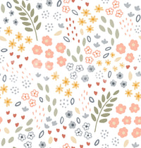 Pastel floral wallpaper ideal for calm, peaceful spaces.

