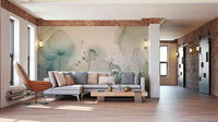 Soft Floral Dreamscape Wall Mural in a sophisticated apartment dining room.