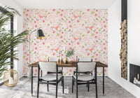 Soft Floral Pink Meadow Wallpaper⁠