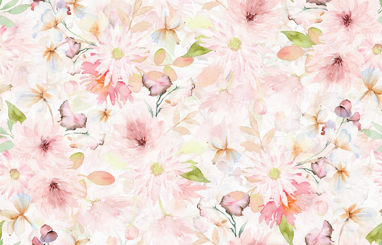 Soft Floral Pink Meadow Wallpaper⁠