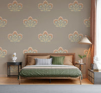 Artistic Serene Flora wall print, calming neutral background.
