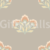 Seamless Serene Flora panorama mural, continuous floral beauty.