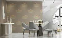 Muted Serene Flora wall covering, sophisticated botanical design.