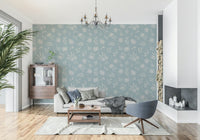 Soft Floral Whisper serene wildflower wallpaper for walls.