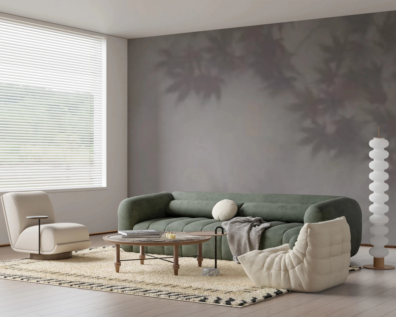 Soft Foliage Haze Wall Mural