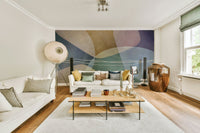 The shapes are rounded and abstract, like organic forms.
