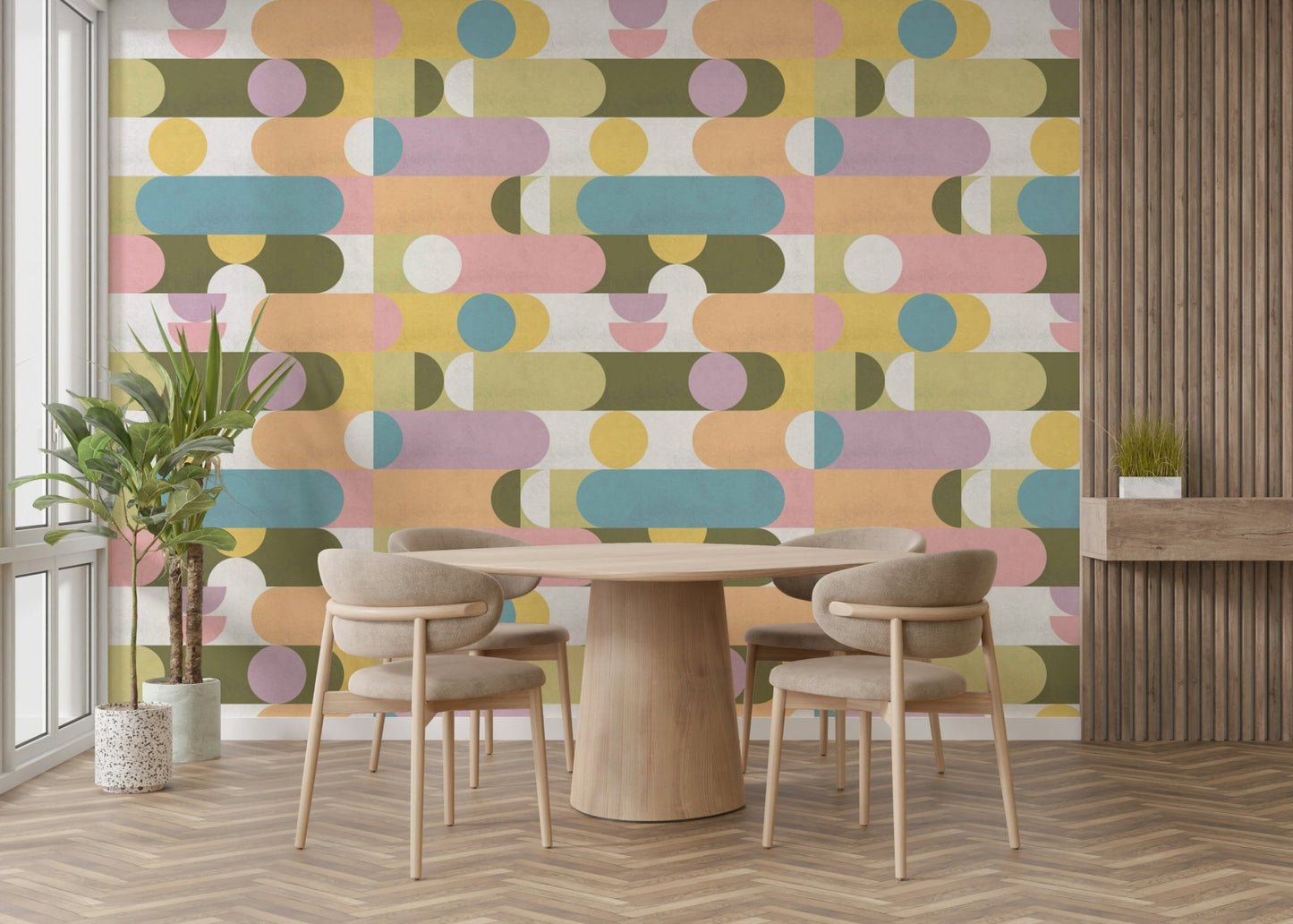 Wallpaper with soft abstract shapes and curves

