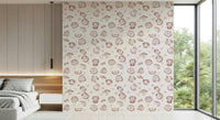 Subtle leopard print mural with soft, blended tones for a chic look.
