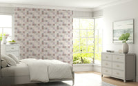 Papier peint mosaïque douce – beige rosé-gris bleu