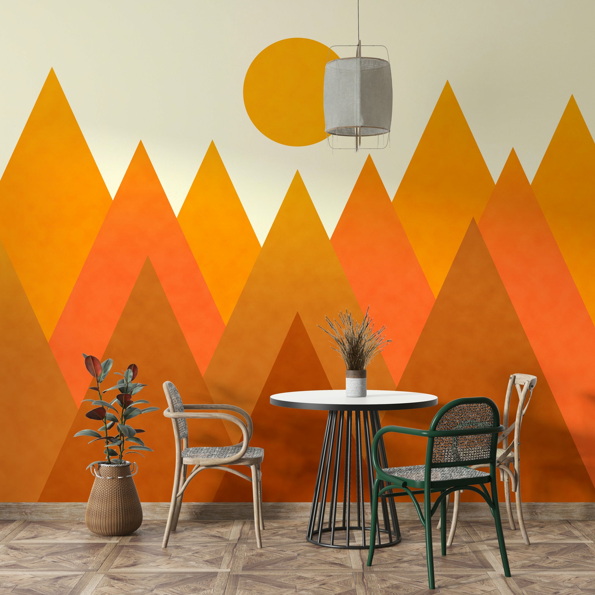 Pastel blush peaks in candy tones – soft pink wallpaper