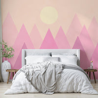 Soft Pink Candy Mountains Wallpaper – Blush Pink Mountain Design