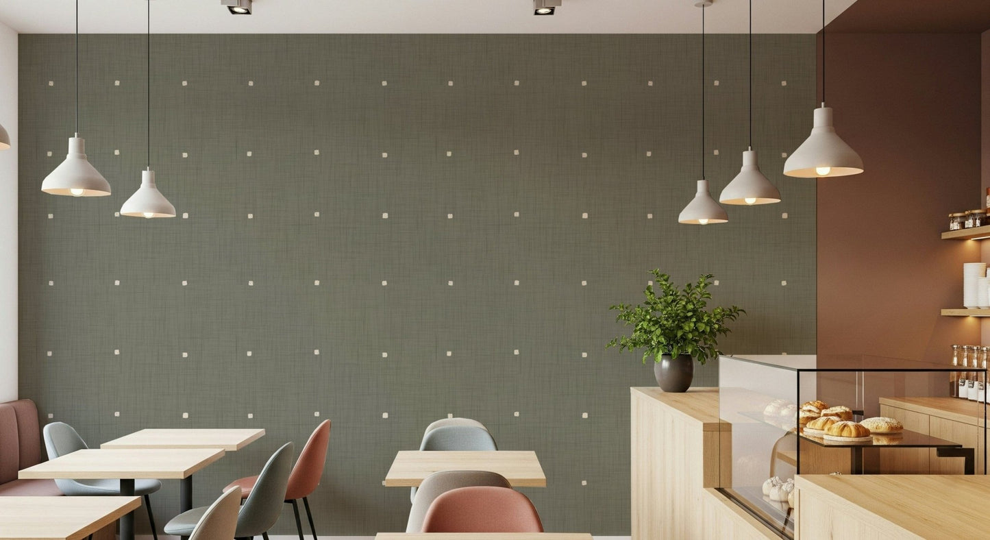 Modern geometric squares mural soft neutral home décor.