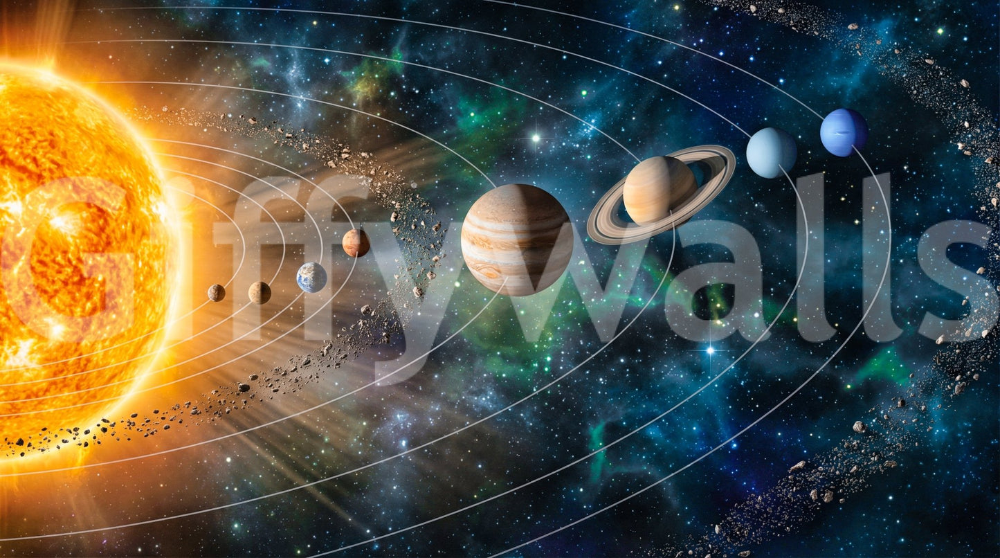 Solar System Symphony Wall Mural