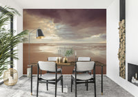 Tranquil sandbar image printed on Soothing Seashore wallpaper mural for zen vibe