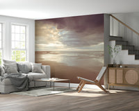 Atmospheric cloud formation above sea on Soothing Seashore wallpaper design