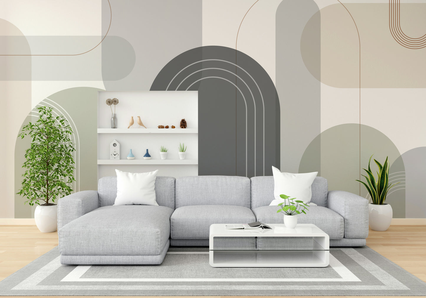 Sophisticated Arches Warm Neutrals Wall Mural