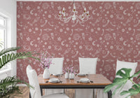 Create a serene space with Space Voyage Rose Wallpaper