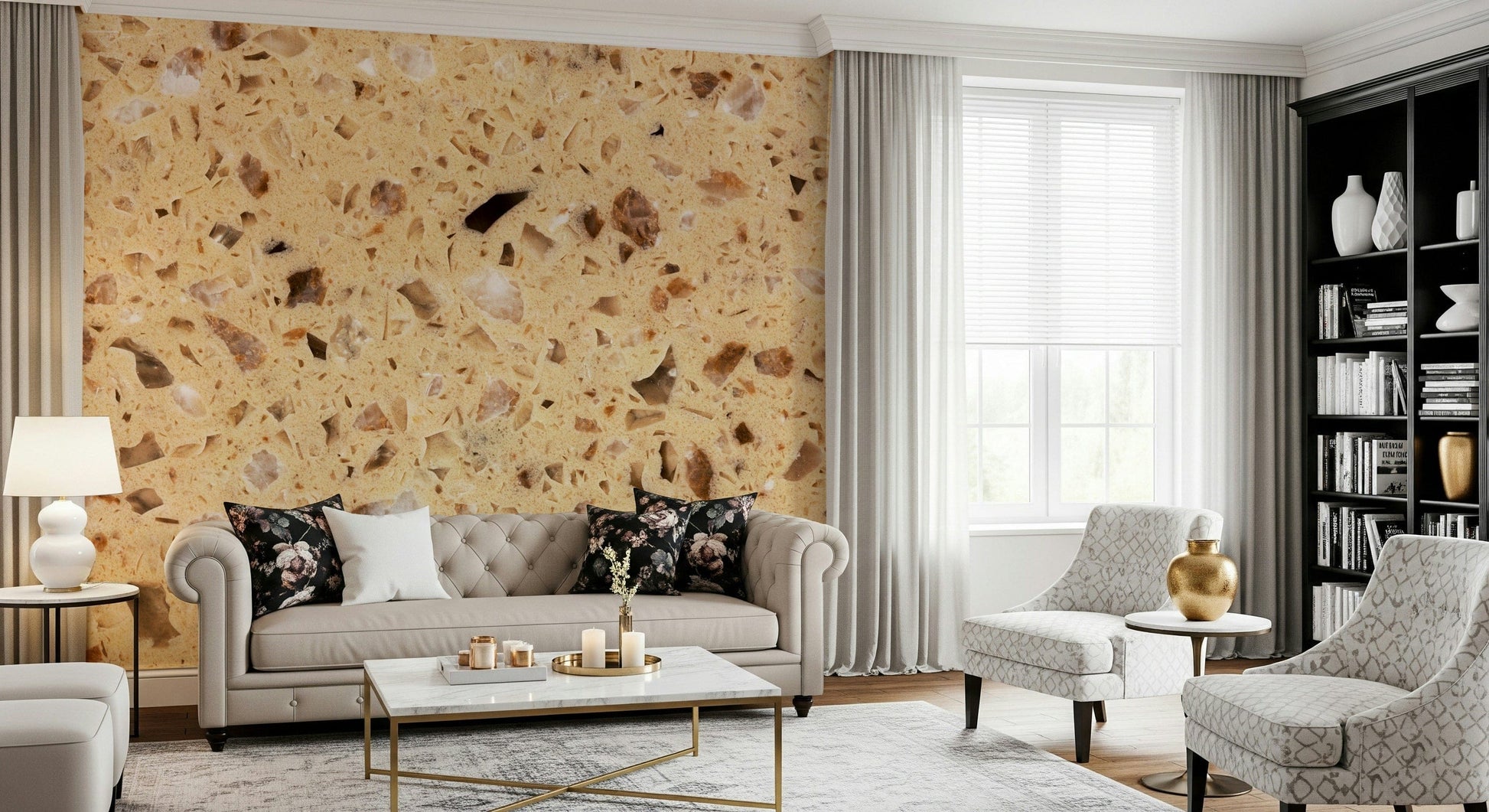 Tan Natural Surface wall mural speckle view.