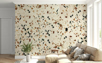 Italian Stone imitation wallpaper mural, luxurious wall detail.