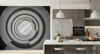 Minimalist spiral ascent wall mural perfect for accentuating a Kitchen feature wall.