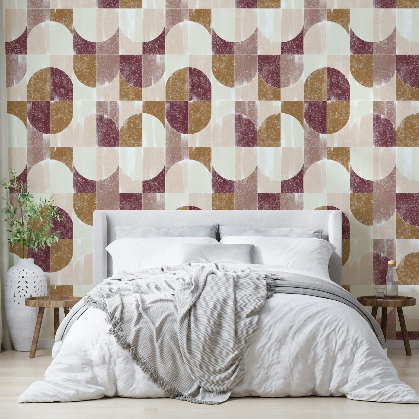 Sponge-painted texture within each tile.

