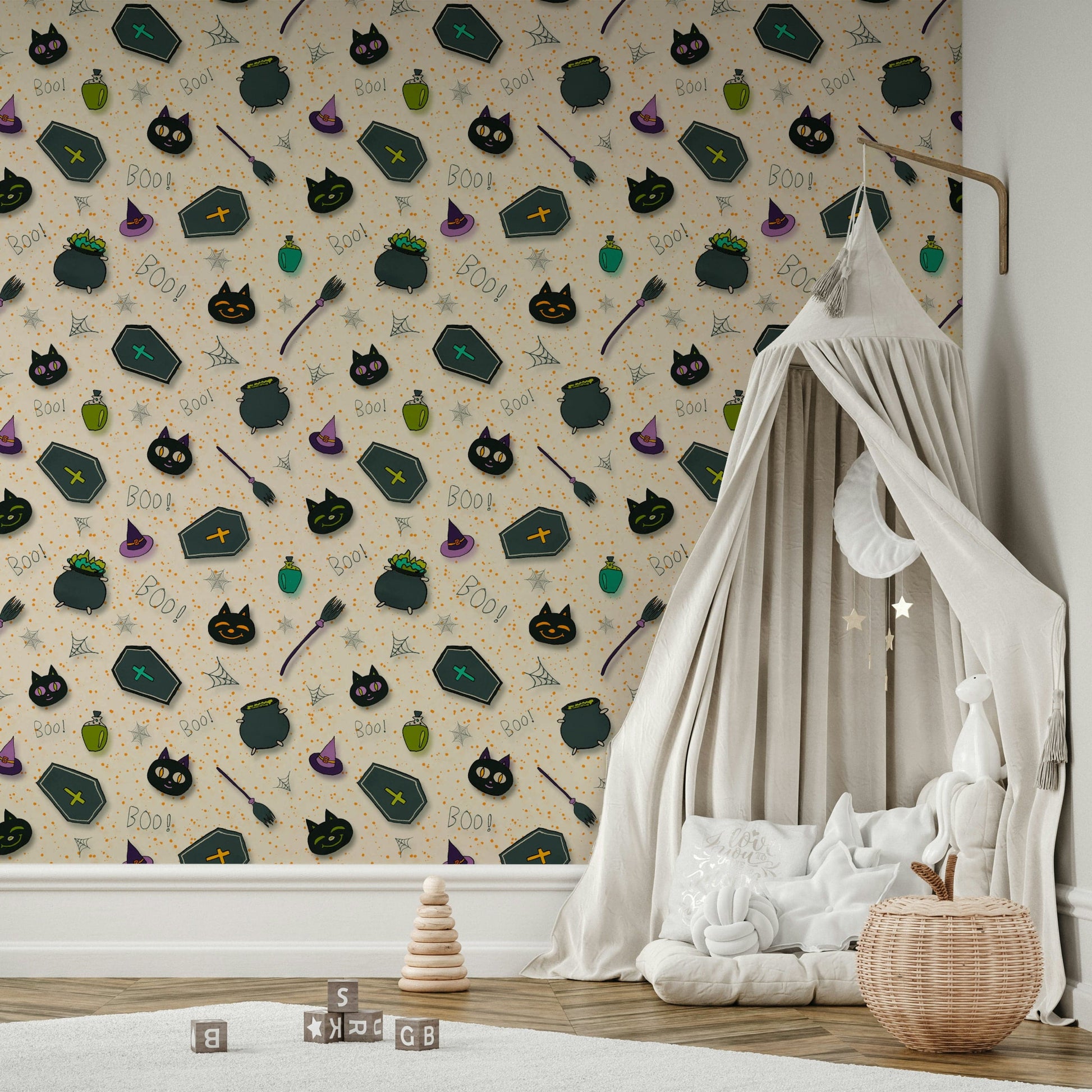 Boo! Halloween Fun Pearl eerie wallpaper for walls
