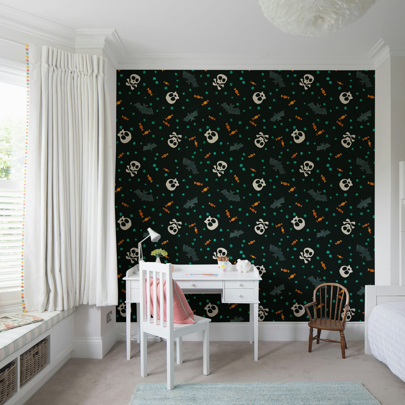 Dark Trick or Treat Party Wallpaper for walls