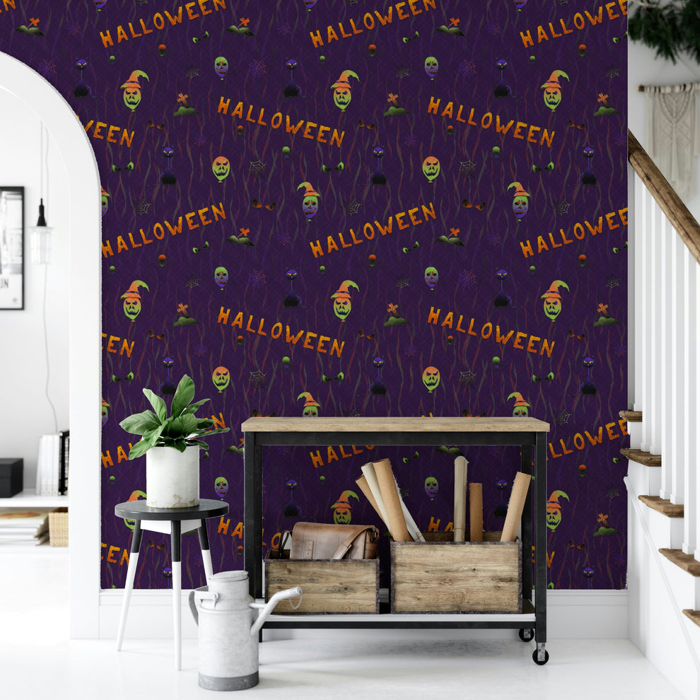 Spooky Halloween Purple Wallpaper