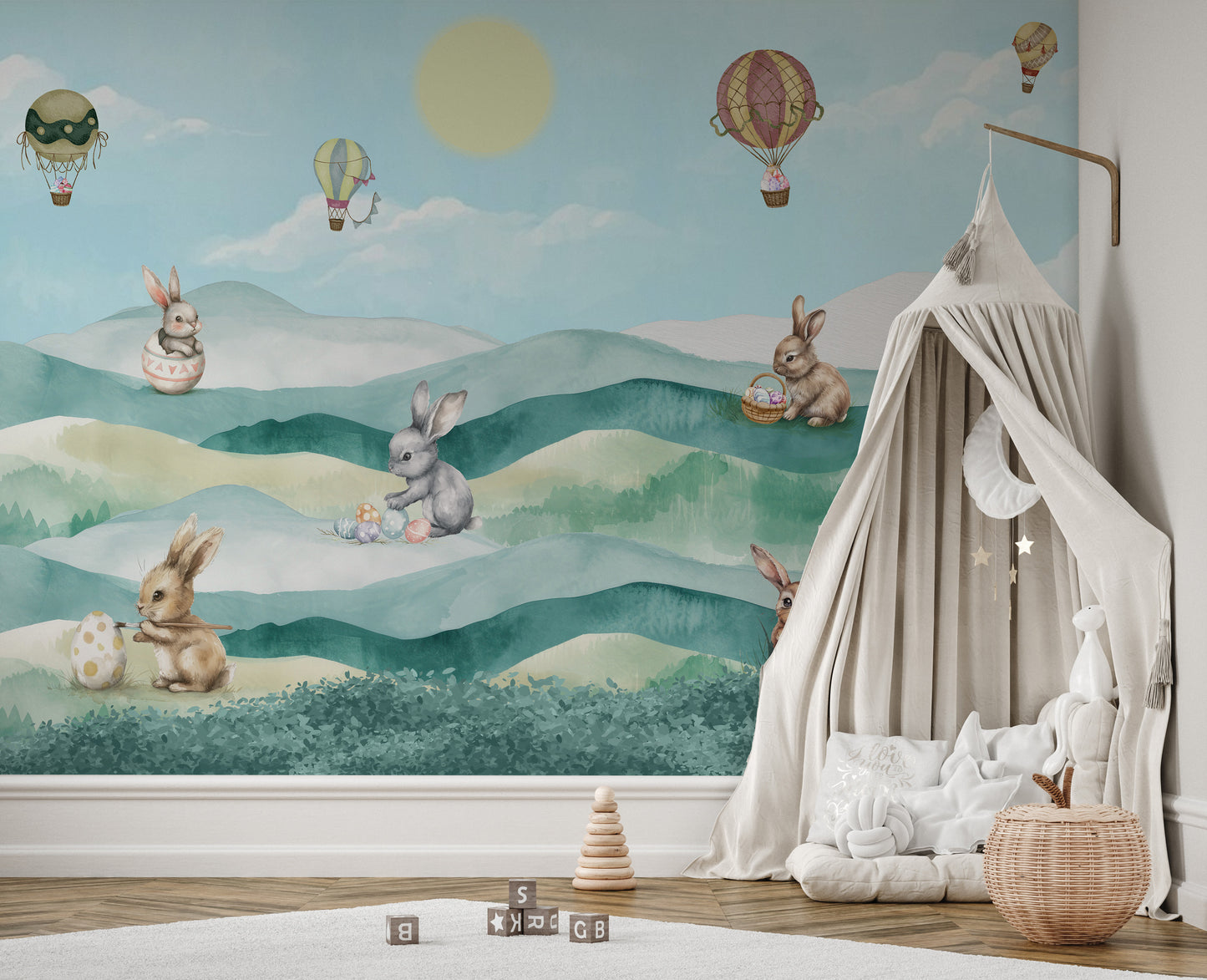 Forårsbunny påskeæg tapet