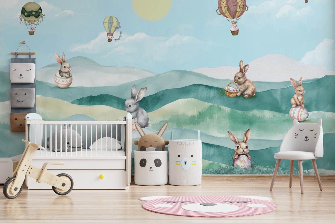 Spring Bunny Easter Egg Wallpaper