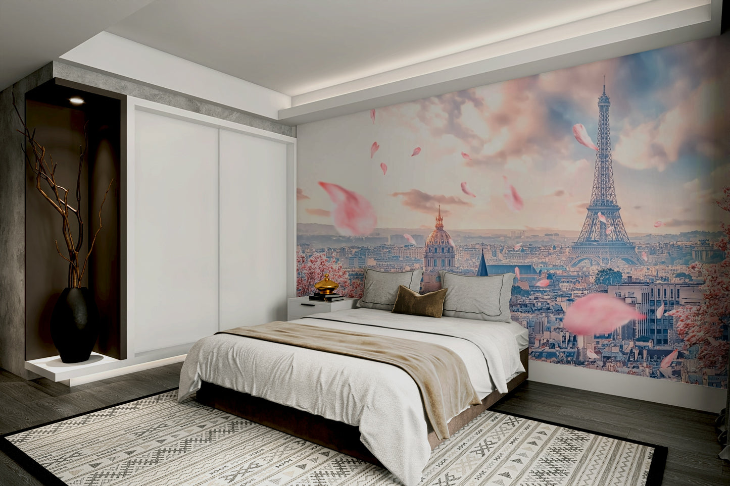 Spring flowers float over Paris rooftops

