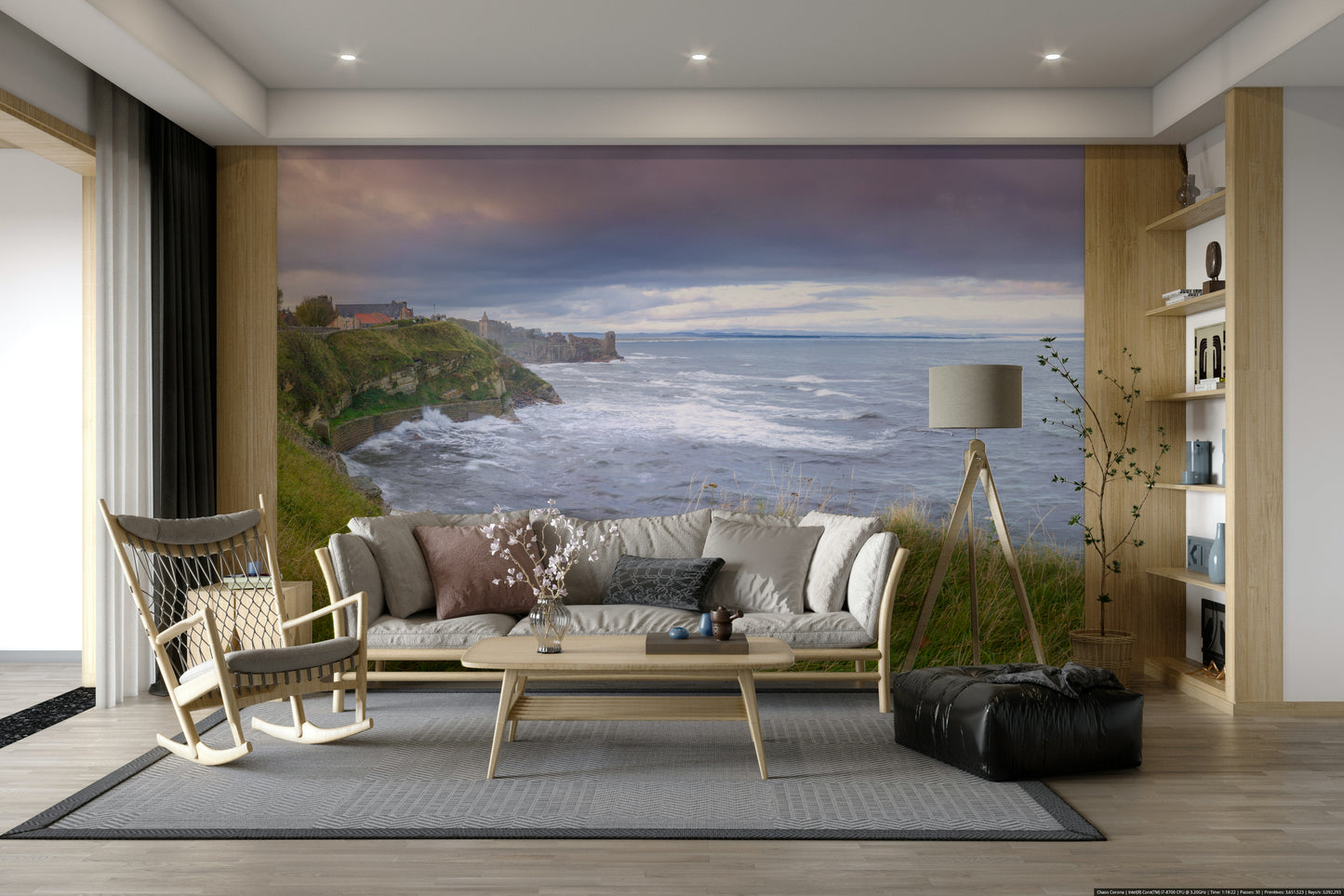 A seamless pattern for a living room or bedroom.

